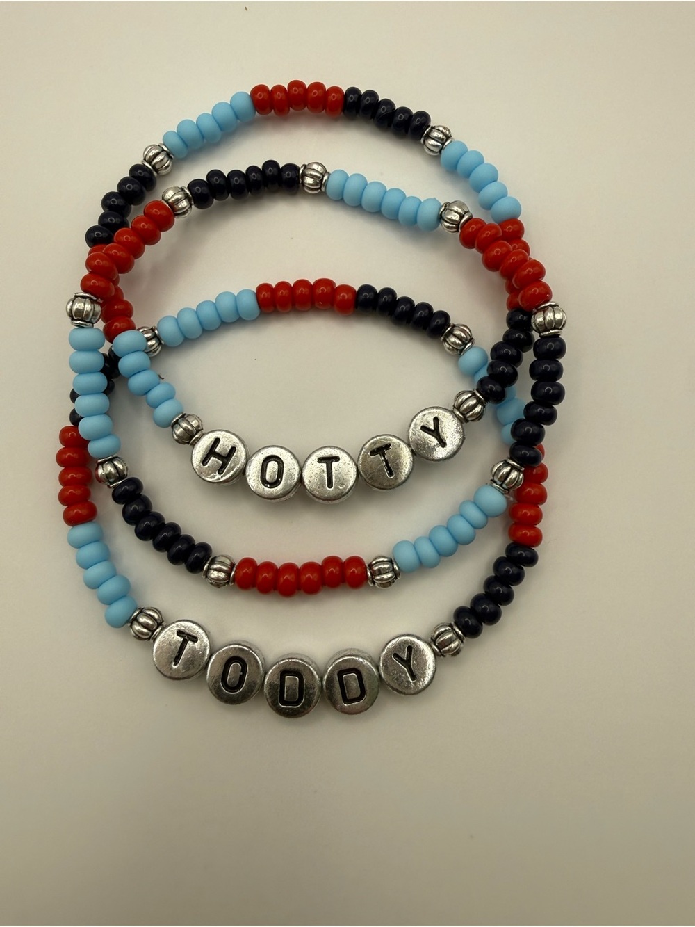 Ole Miss Bracelet Stack Set of 3 Hotty Toddy Handmade Stretch Bracelets